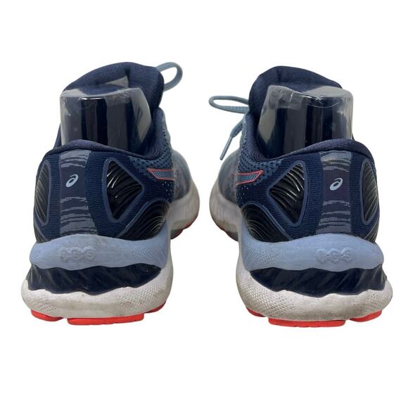 Asics Gel Nimbus Running Sneaker in Mist and Blazing Coral 7 - Picture 4 of 6